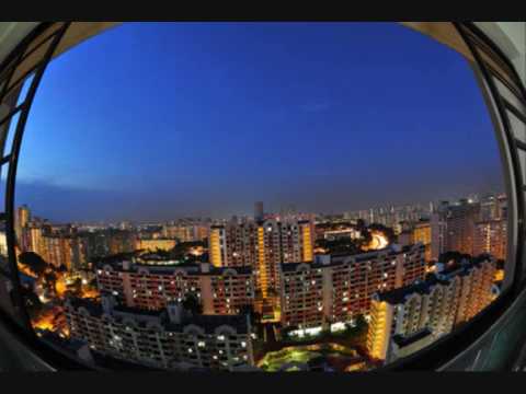 シンガポールHDB、夕方から夜に入る瞬間ゲット（ゴールデンタイム）!